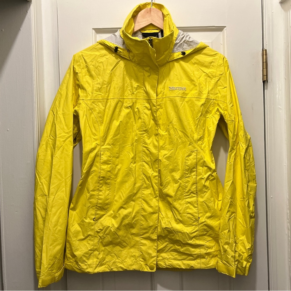 Marmot PreCip Rain Jacket Bright Yellow EUC Size S